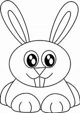Bunny Coloring Rabbit Pages Printable Face Cute Drawing Print Easy Simple Ears Easter Color Kids Sheets Cartoon Rabbits Drawings Thingkid sketch template