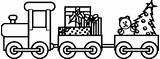 Train Christmas Coloring Pages Toy sketch template