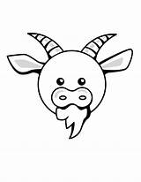 Goat Coloring Face Children Printable Pages Color Cliparts Library Clipart Colouring Kids Clip sketch template
