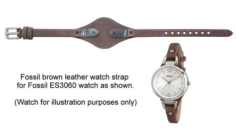 fossil es brown leather  strap