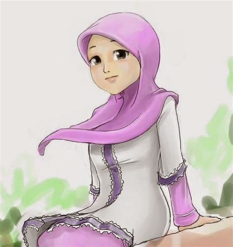 Gambar Kartun Cantik Islami Wanita Berjilbab Syari