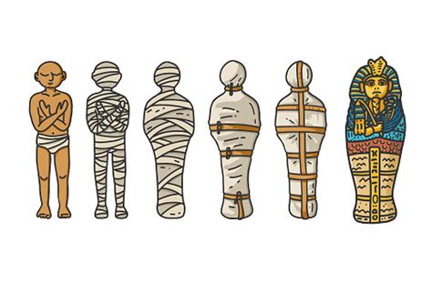 Mummy Creation A Six Step Process Showing How The Ancient Egyptians