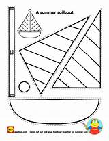 Craft Crafts Summer Sailboat Printable Kids Preschool Beach Activity Coloring Boat Cut Ship Sheets Pages Worksheets Shape Activities Printables Template sketch template