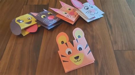 tiger hand puppet  kids easy paper puppet  movable mouth youtube