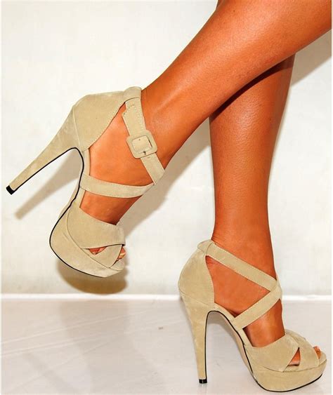 tan strappy heels beige strappy high heels code n a 6 inch heels faux suede in beige