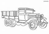 Truck Wheeler Coloring Six 1930s Pages Printable Vehicles Trucks Semi Big Classic Tractor Sheets Trailer sketch template