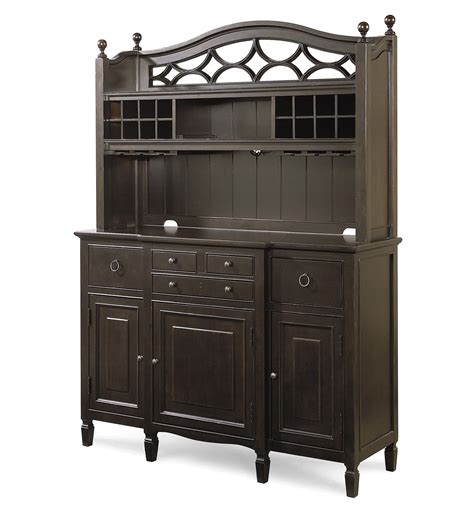 country chic maple wood black kitchen buffet  bar hutch zin home