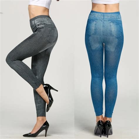 promotion  fashion denim leggings women casual skinny leggings jeans stretch ladies slim