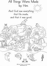Creation Coloring Pages Bible Story Printable Sunday School Kids Color Children Activity Printables God Preschool Sheets Crafts Preschoolers Activities Days sketch template