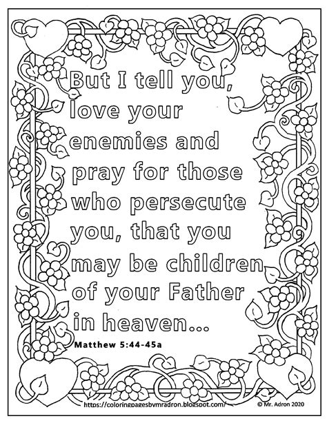 coloring pages love  enemies franklin morrisons coloring pages