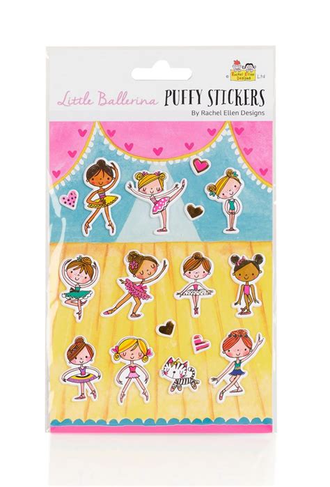 shop rachel ellen designs little ballerina puffy stickers porselli