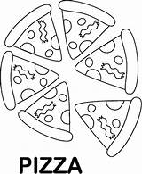Pizza Coloring Pages Food Foods Kids Clipart Favorite Color Printable Sheet Preschoolers Preschool Pyramid Pie Crayola Paint Sheets Whole Slice sketch template