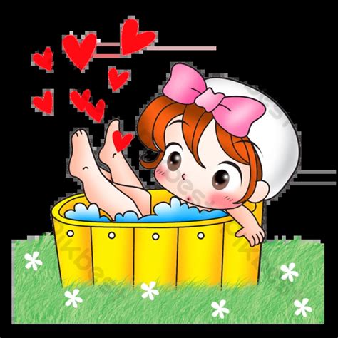 Cute Kawaii Bath Girl Eps Png Images Free Download Pikbest