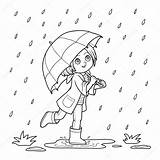 Ombrello Rain Parapluie Pioggia Colorare Pluie Regen Paraplu Meisje Lopen Chuva Listopad Coloritura Funzionamento Ragazza Courant Coloration Kleurend Boek Bambini sketch template