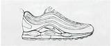 Nike Air Max 97 Sneakers Dessin Chaussure Coloring Sneaker Sketch Outline Tresser Christian Week Nicekicks sketch template