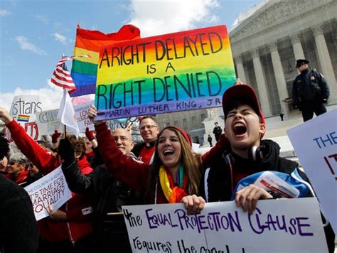states defend gay marriage bans as democratic actions