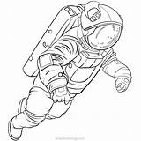 Astronaut Spacesuit Cartoon Xcolorings sketch template
