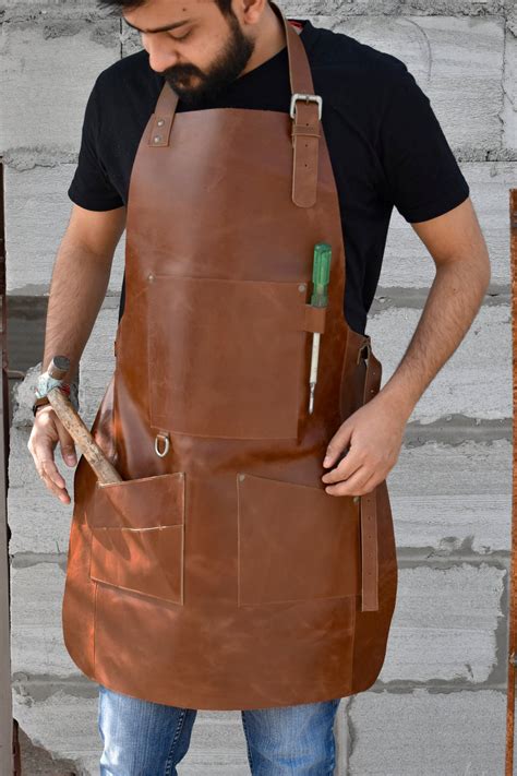 leather apron  men blacksmith apron woodworking apron bbq etsy
