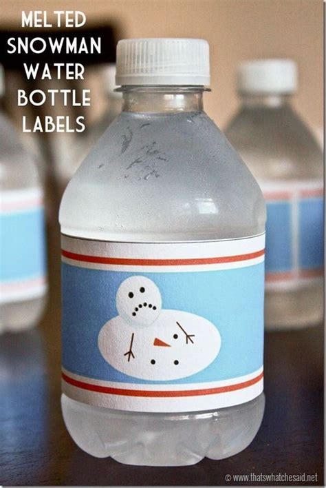 melted snowman water bottle labels melted snowman snowman party