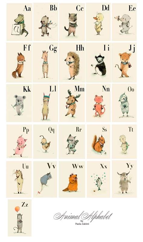 minimalist animal alphabet