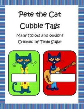 pete  cat cubbie tags  pete  cat teaching inspiration