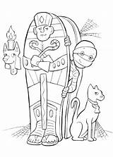 Coloring Pages Egypt Tut Egyptian King Cat Joseph Hieroglyphics Getcolorings Printable sketch template