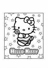 Kitty Hello Coloring Pages Printable Kids Characters Kid Coloringkids Adorable Cute Stars sketch template