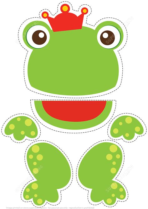 paper puppet toy frog  prince  cut   printable papercraft