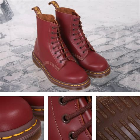 dr martens vintage  boot   england ox blood quilon leather