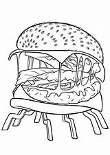 Hamburger Coloring Pages Printable Books sketch template