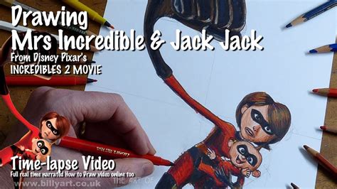 Drawing Mrs Incredible Elastigirl And Jack Jack Helen