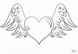 Wings Coloring Heart Pages Cool Hearts Drawings Adults Arrow Drawing Printable Angel Line Getdrawings Sheets Print Color Easy Exclusive Winged sketch template
