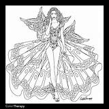 Coloring Pages Fashion Books Adult Fairy Adults Choose Board Colouring sketch template