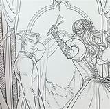 Feyre Court Rhysand Thorns Acotar Maas Bowater Charlie Acowar Ruin Throne Rhys Acomaf Siga sketch template