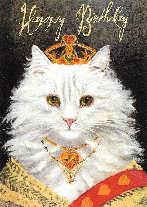 madame treacle queen cat birthday card mthb