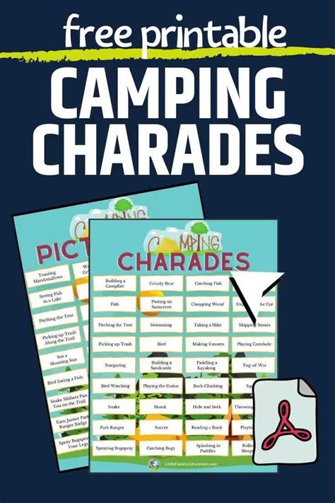 fun camping charades  pictionary ideas  printables video video
