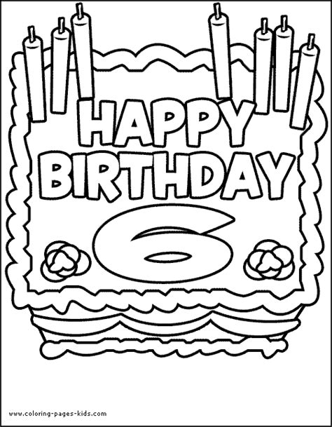 birthday color page coloring pages  kids holiday seasonal