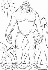 Yeti Coloriage Pages Abominable Rudolph Bigfoot Kolorowanka Człowiek śniegu Drukuj sketch template