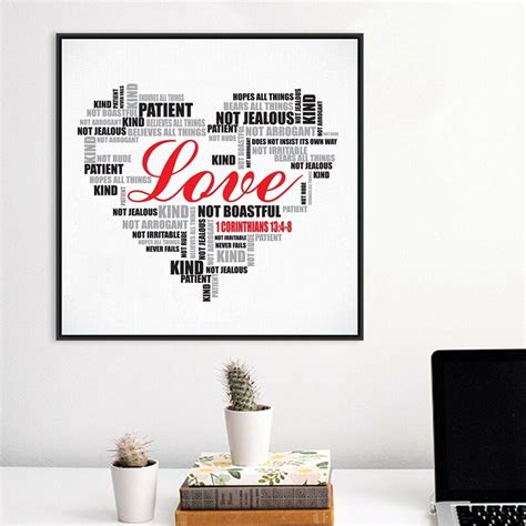 Love Is Patient Bible Verse Decor Canvas Art Poster Print Home Living