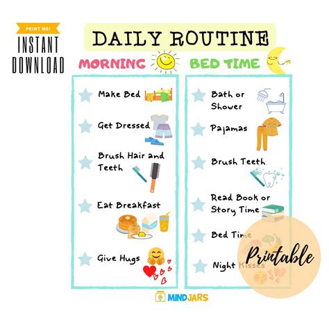 beautiful morning routine worksheet  printable cut  paste worksheets  preschoolers