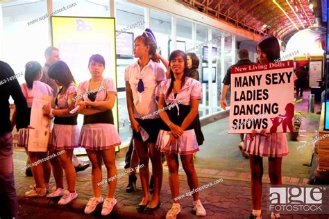 Prostitutes Outside A Bar Pattaya Beach Resort And Centre For Sex