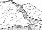Ausmalen Chinesische Mauer sketch template
