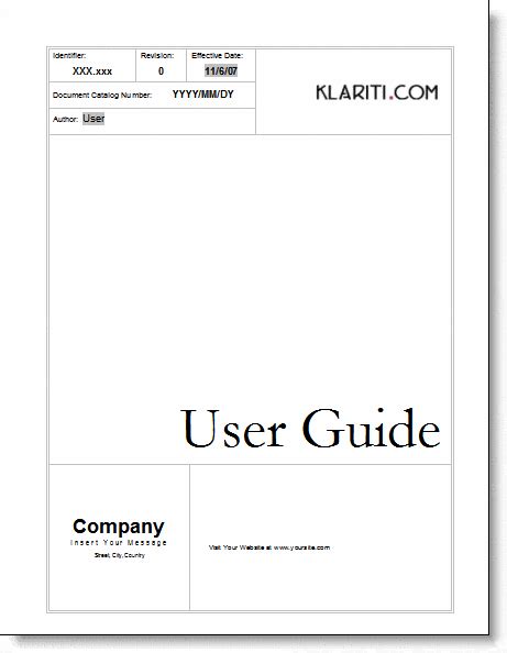 user manual templates word excel  formats