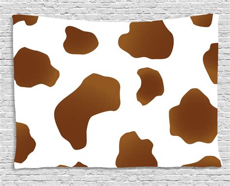 print tapestry brown spots   white  skin abstract art cattle