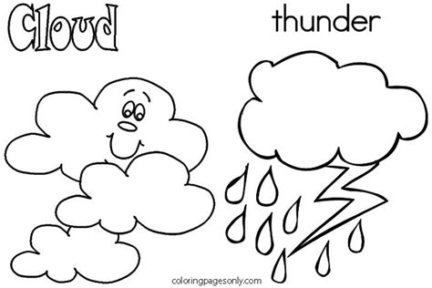 cloud  thunder coloring pages coloring page  printable