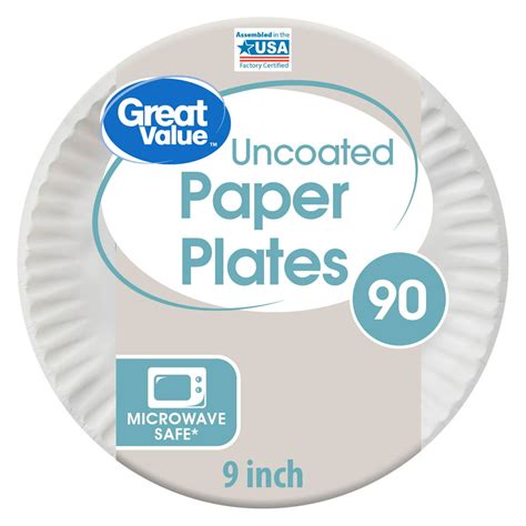 great  uncoated paper plates   count walmartcom walmartcom