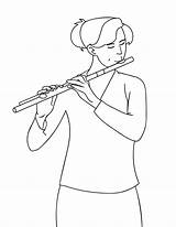 Flute Flauta Tocando Coloriage Objets Tudodesenhos Colorier Coloriages sketch template