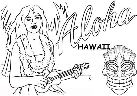 hawaiian themed coloring pages  getdrawings