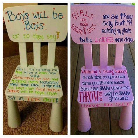 his and hers timeout chairs exist because even discipline has to be pink and sparkly