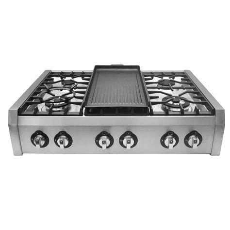 cosmo   gas cooktop  stainless steel  griddle   burners    home depot